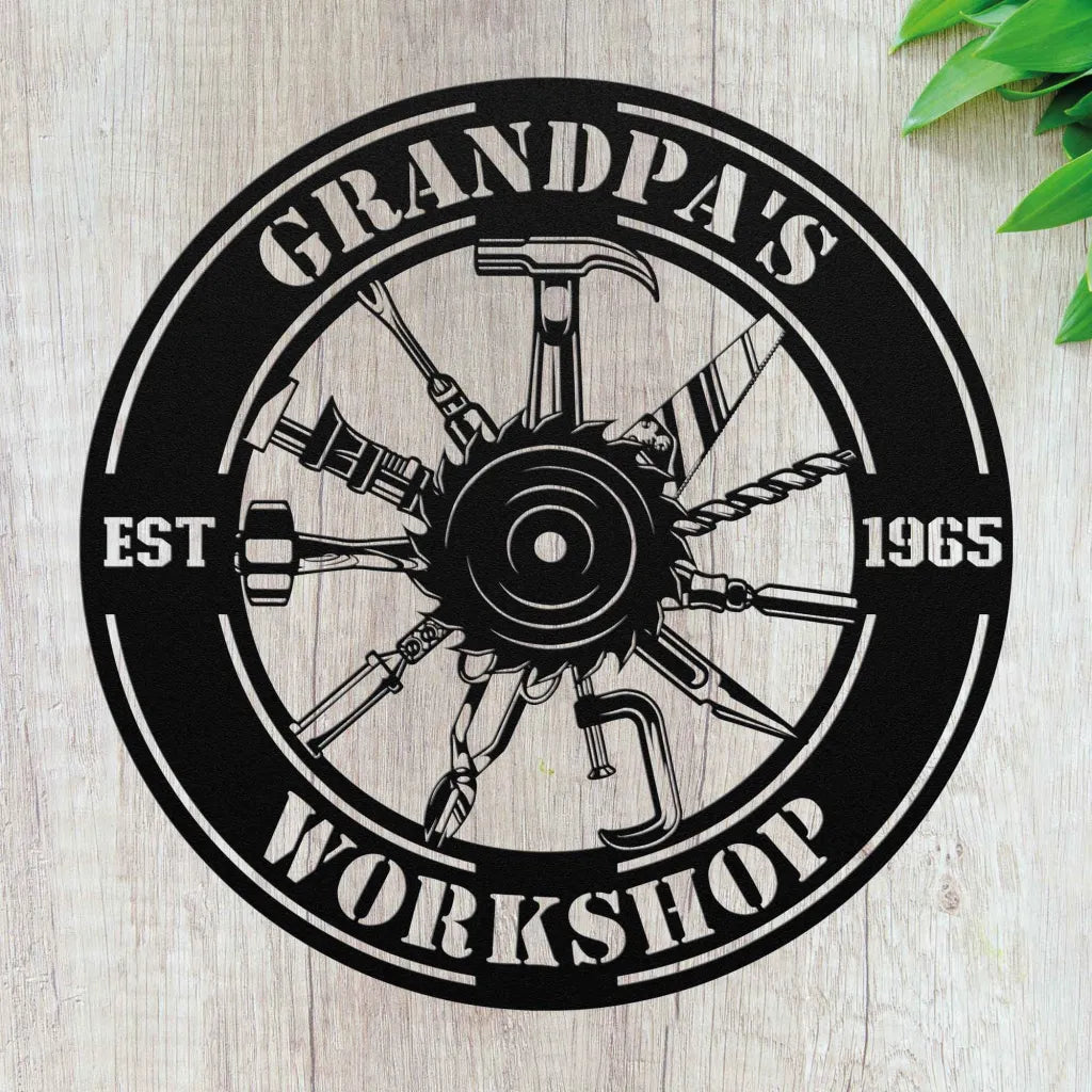 Personalized Garage Sign Dad's Garage Men Workshop Custom Metal Signs Dad  Gifts, Grandpa Gifts - Custom Laser Cut Metal Art & Signs, Gift & Home Decor