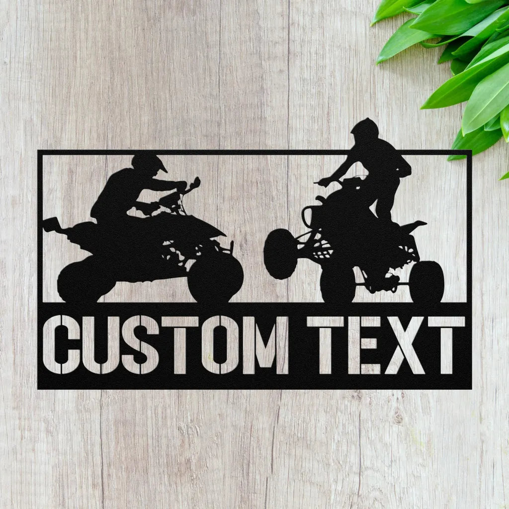 Four Wheeler Couple Monogram, Quad Runner Gifts, Personalized Signs, Custom  Metal Signs 