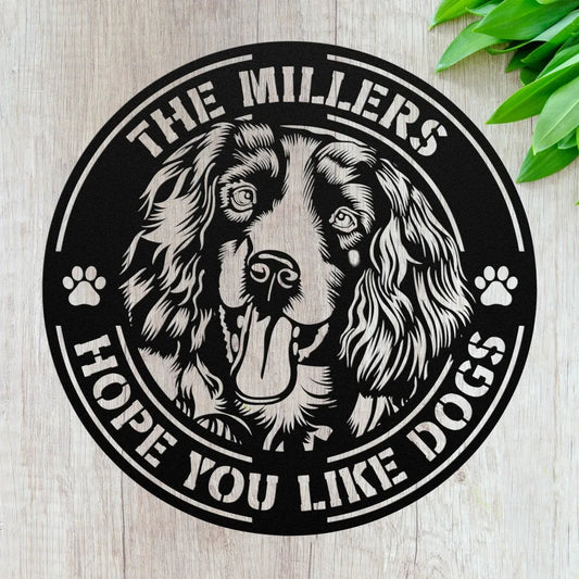 Discover the Perfect Custom Springer Spaniel Metal Sign for Your Home - Handcrafted in the USA! Stand Out with a Personalized Dog Welcome Sign