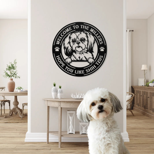 Custom Shih Tzu Metal Art - Unique Shih Tzu Gifts - Personalized Dog Sign