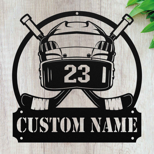 Custom Hockey Metal Wall Art, Personalized Hockey Gifts For Men And Women