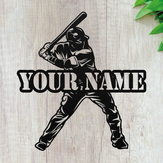 Baseball Bat Name Sign Nursery Decor Personalized Metal Sign