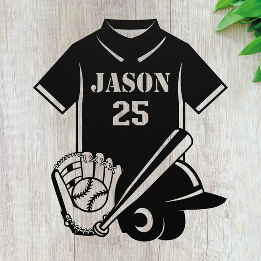 Custom Baseball Metal Wall Art- Personalized Sign For Boys