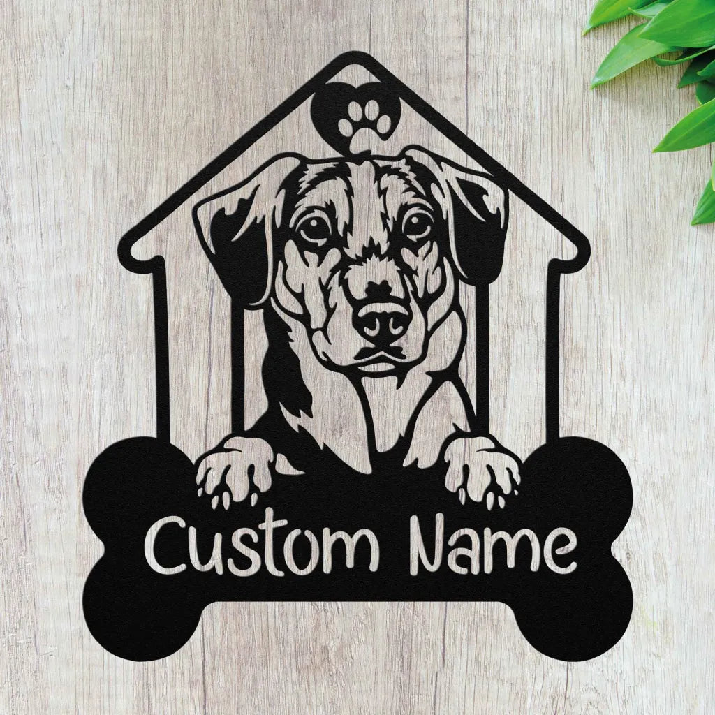 Custom Beagle Metal Art - Personalized Dog Name Address Sign