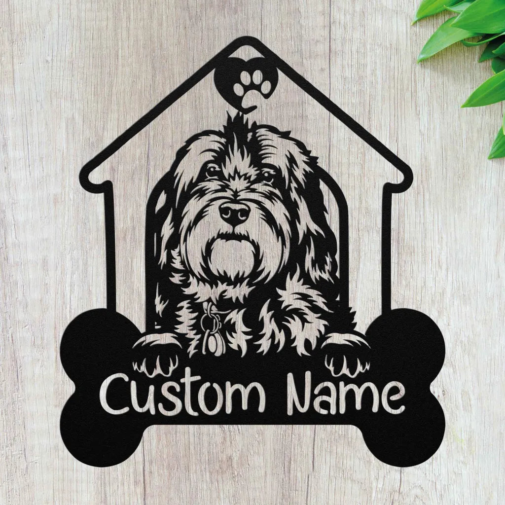 Custom Bernedoodle Metal Art - Personalized Dog Name Sign