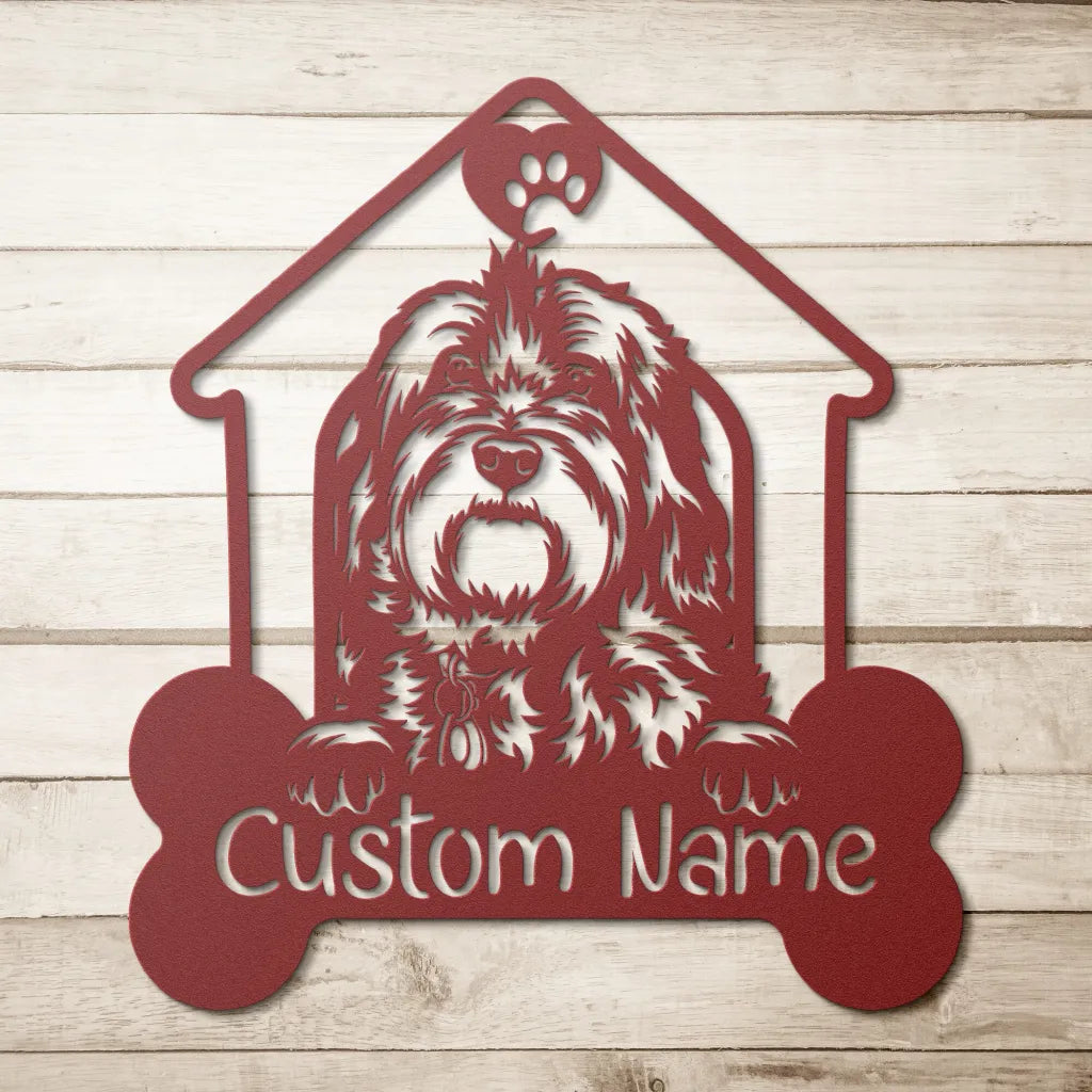 Custom Bernedoodle Metal Art - Personalized Dog Name Sign