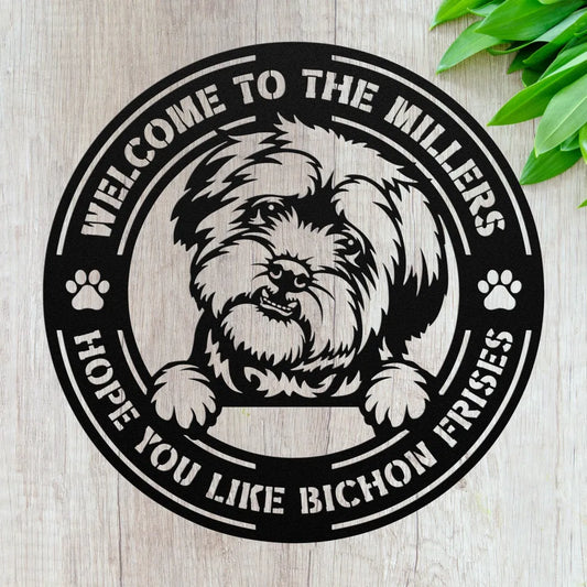 Custom Bichon Frise Metal Sign - Personalized Dog Gifts -