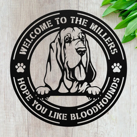 Custom Bloodhound Metal Art -Bloodhounds Gifts - Dog Sign