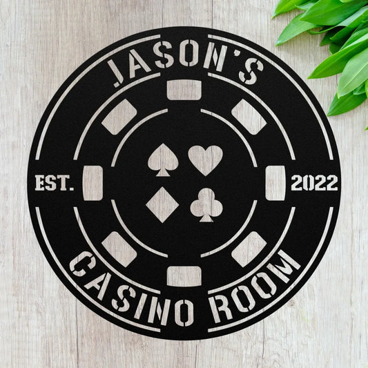 Custom Casino Metal Sign Personalized Poker Room Sign Gifts