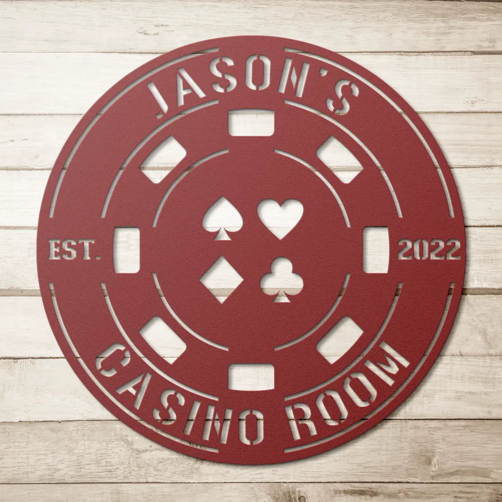 Custom Casino Metal Sign Personalized Poker Room Sign Gifts