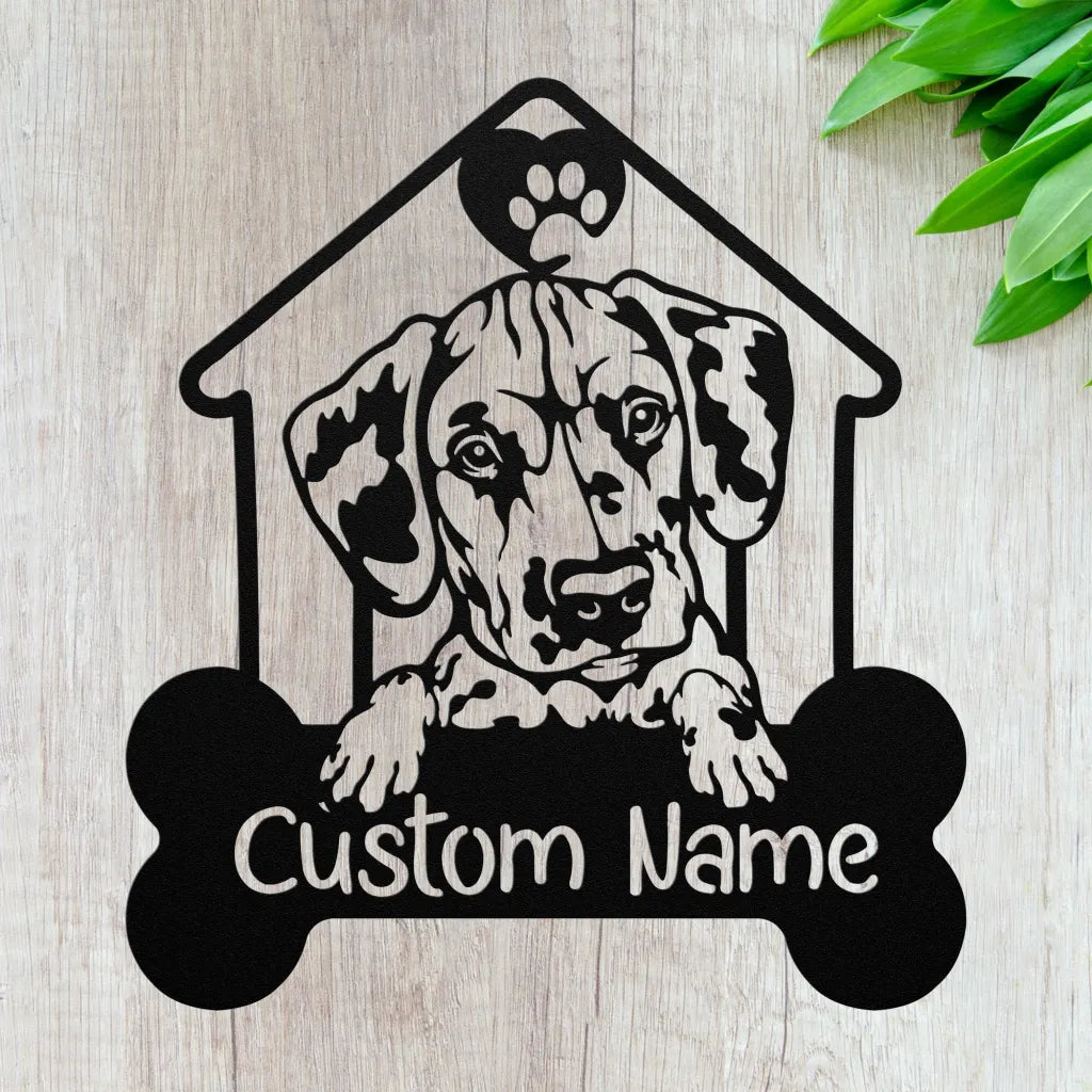 Custom Dalmatian Metal Art - Personalized Dog Name Welcome