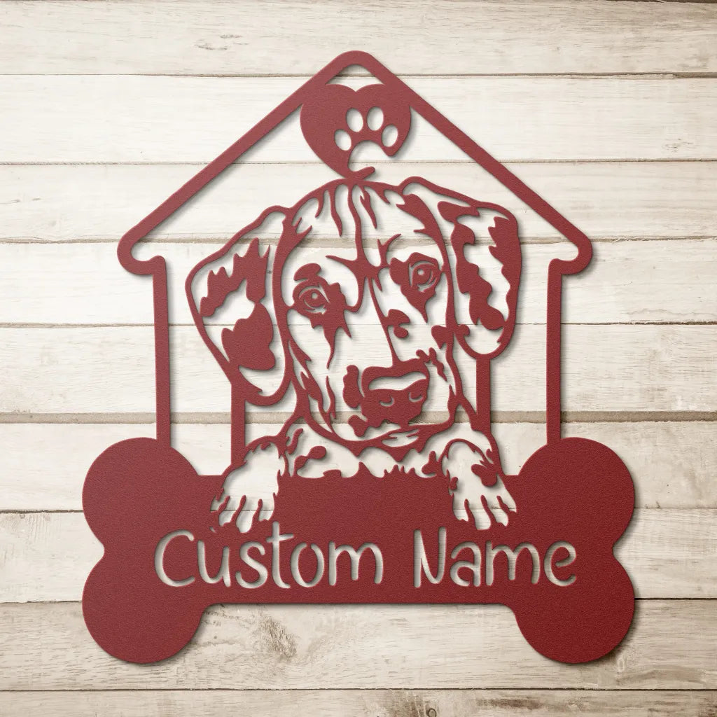 Custom Dalmatian Metal Art - Personalized Dog Name Welcome