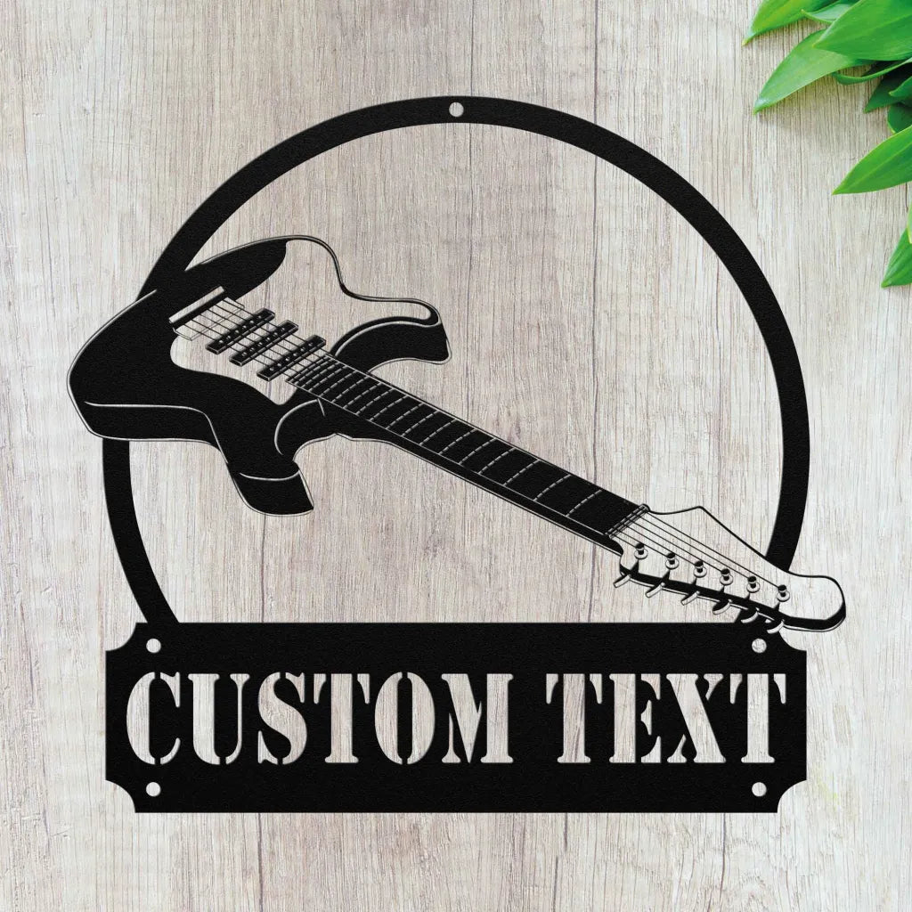 Custom Electric Guitar Metal Wall Art - Personalized