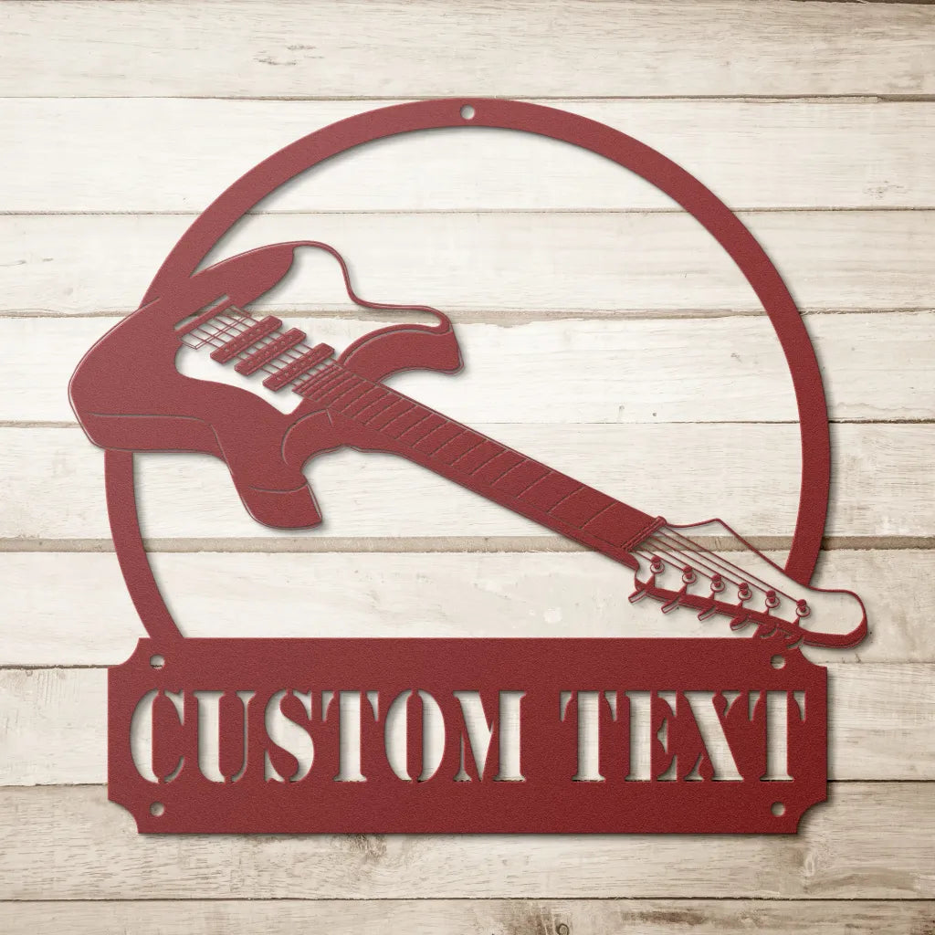 Custom Electric Guitar Metal Wall Art - Personalized