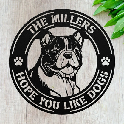 Custom English Bulldog Metal Sign - Personalized Dog Gift -