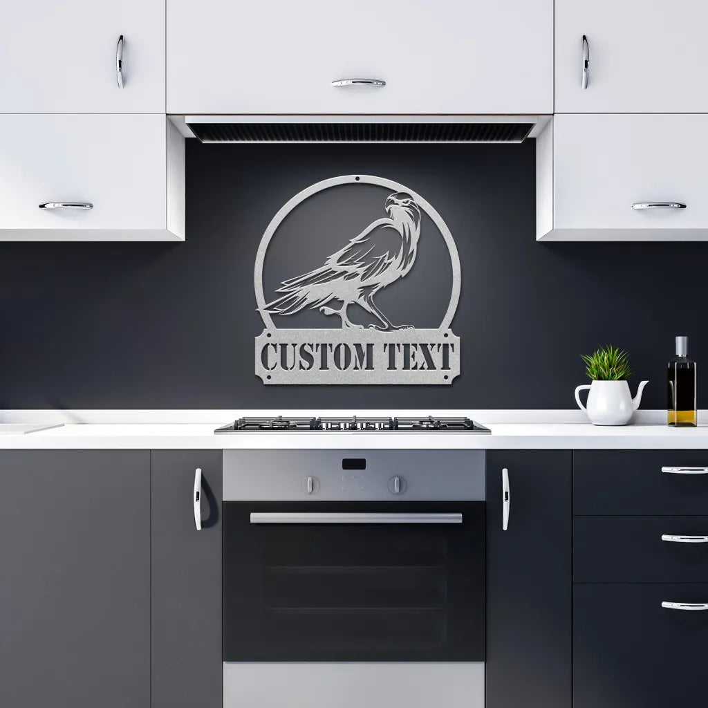 Custom Falcon Metal Wall Art - Personalized Hawk Sign -