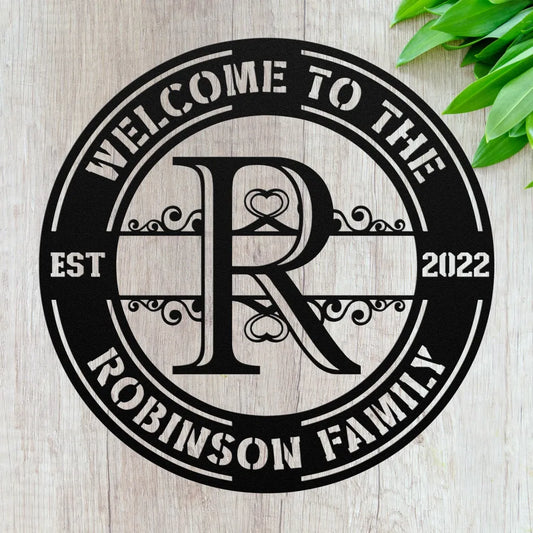 Custom Family Last Name Initial R Sign - Personalized