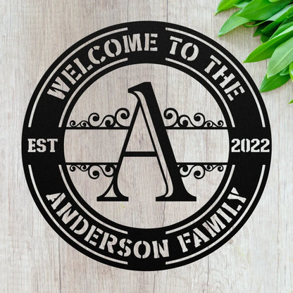 Custom Family Name Initial A Sign - Personalized Letter