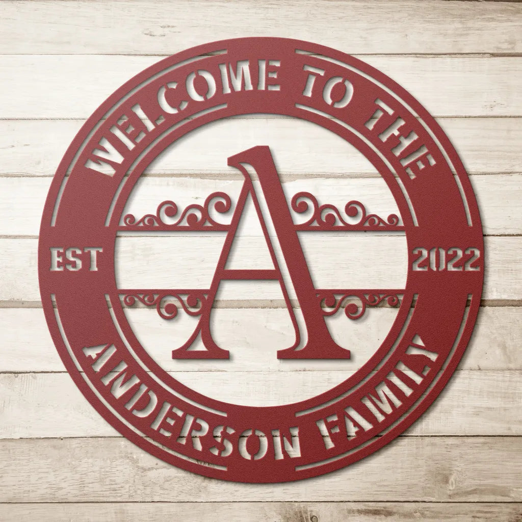 Custom Family Name Initial A Sign - Personalized Letter