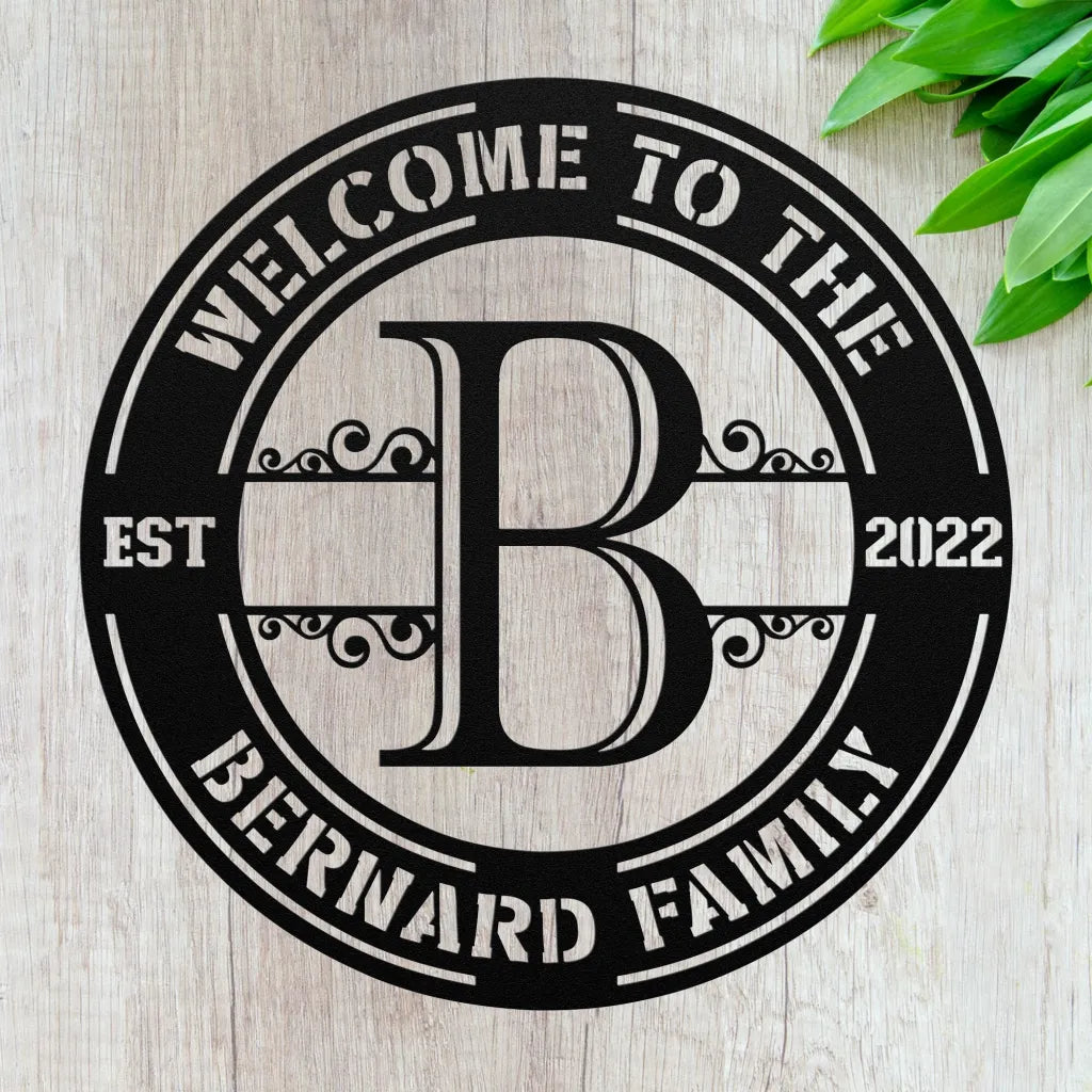 Custom Family Name Initial B Sign - Personalized Letter B