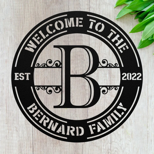 Custom Family Name Initial B Sign - Personalized Letter B