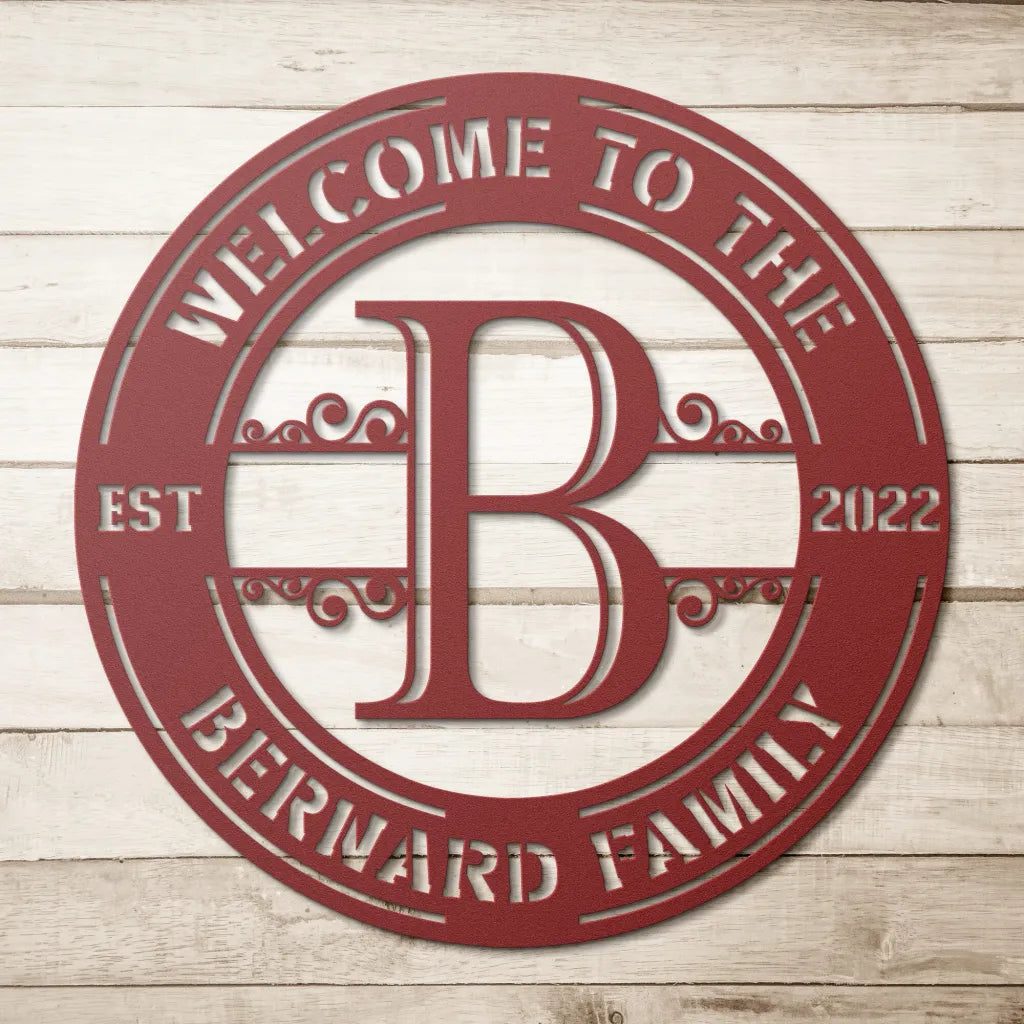 Custom Family Name Initial B Sign - Personalized Letter B