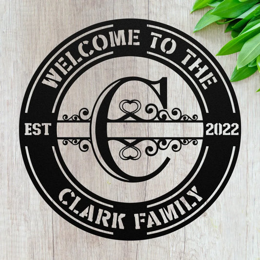 Custom Family Name Initial C Sign - Personalized Letters