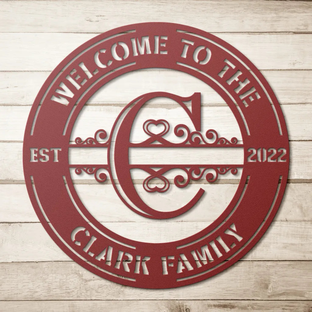 Custom Family Name Initial C Sign - Personalized Letters