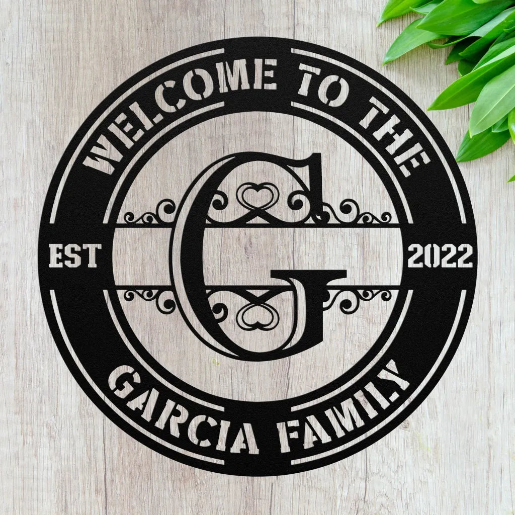 Custom Family Name Initial G Sign - Personalized Letter