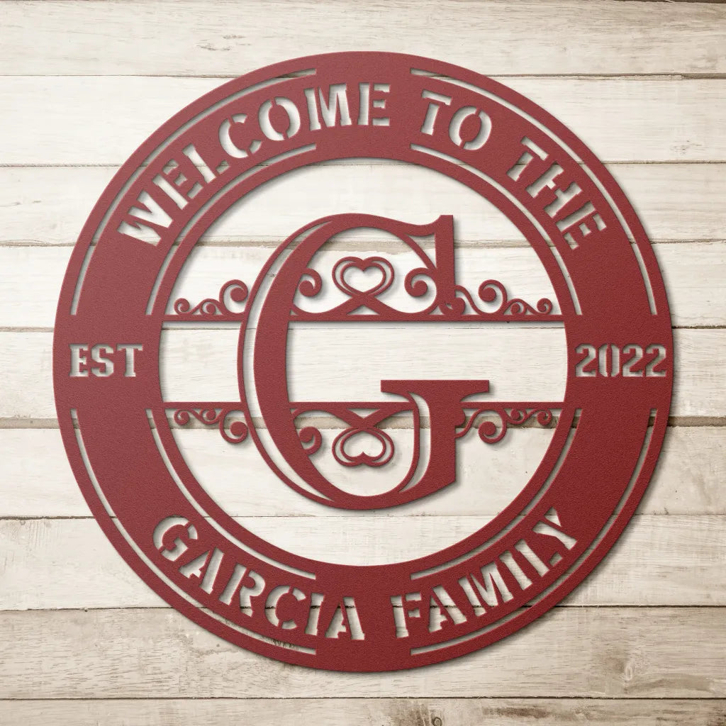 Custom Family Name Initial G Sign - Personalized Letter