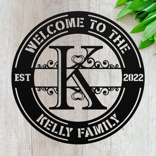 Custom Family Name Initial K Sign - Personalized Letters