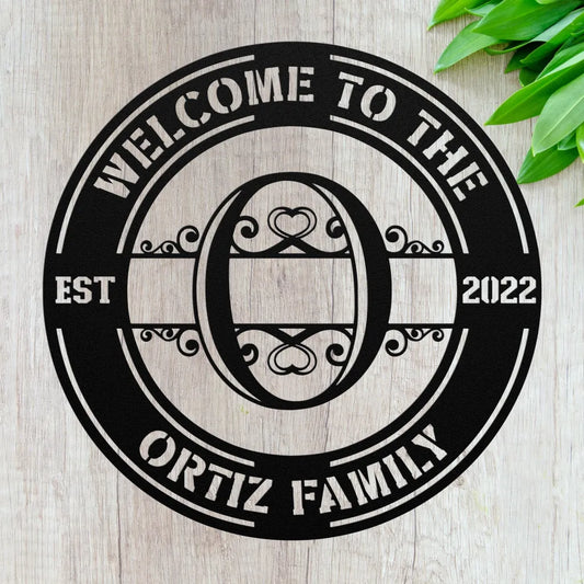 Custom Family Name Initial O Sign - Personalized Letter