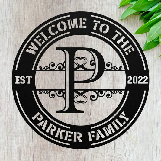 Custom Family Name Initial P Sign - Personalized Letter P