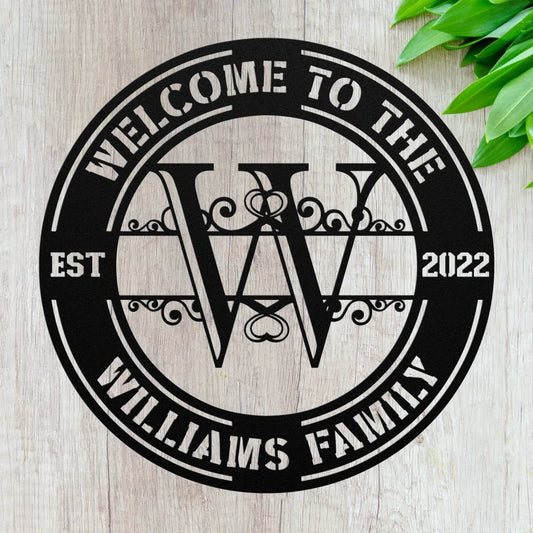 Custom Family Name Initial W Sign - Personalized Letter