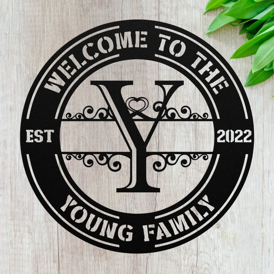 Custom Family Name Initial Y Sign - Personalized Letter Y