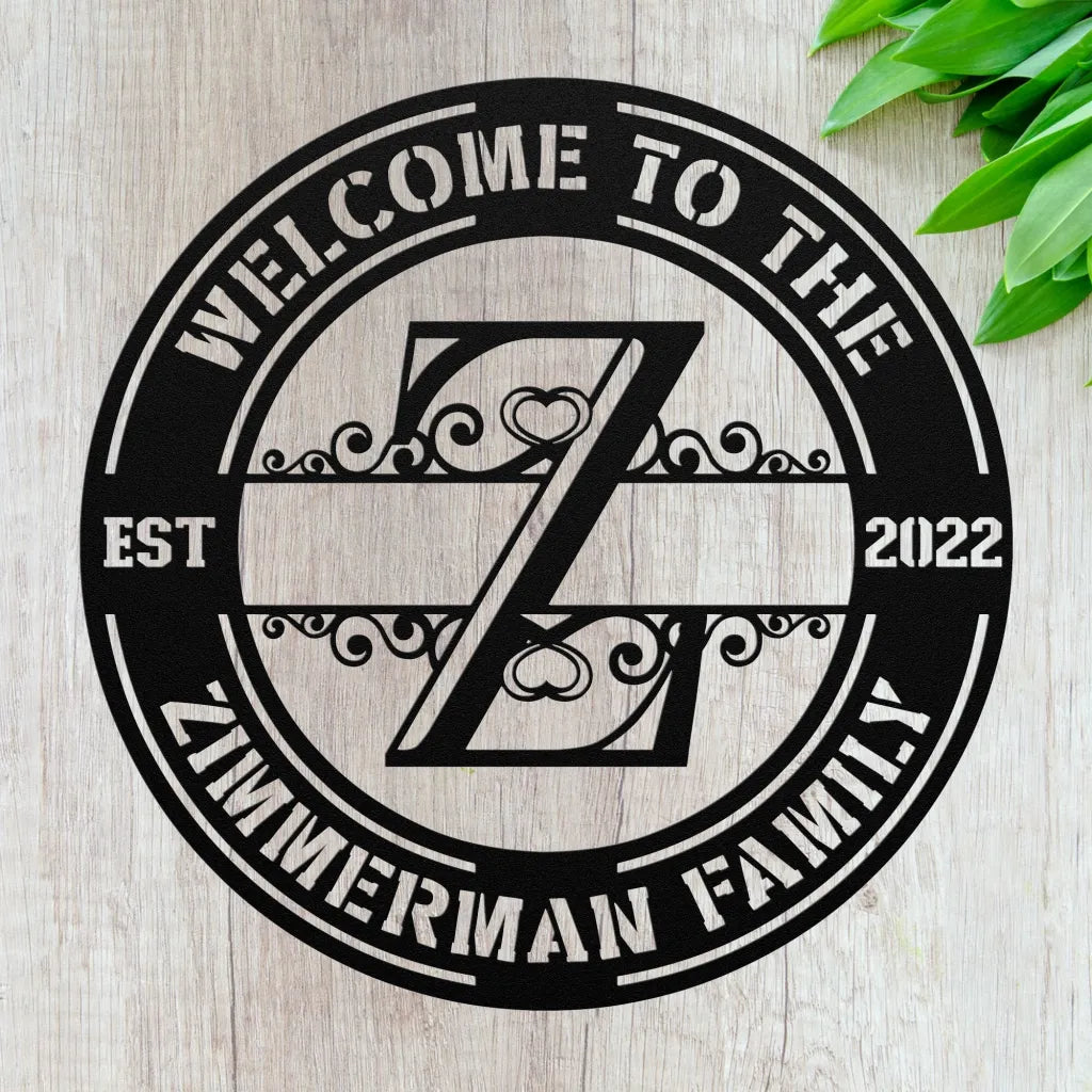 Custom Family Name Initial Z Sign - Personalized Letter Z