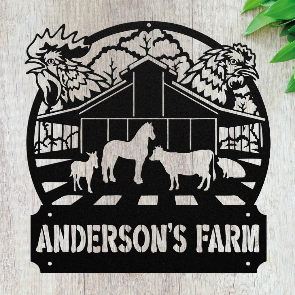 Custom Farm House Metal Wall Art Personalized Gifts For