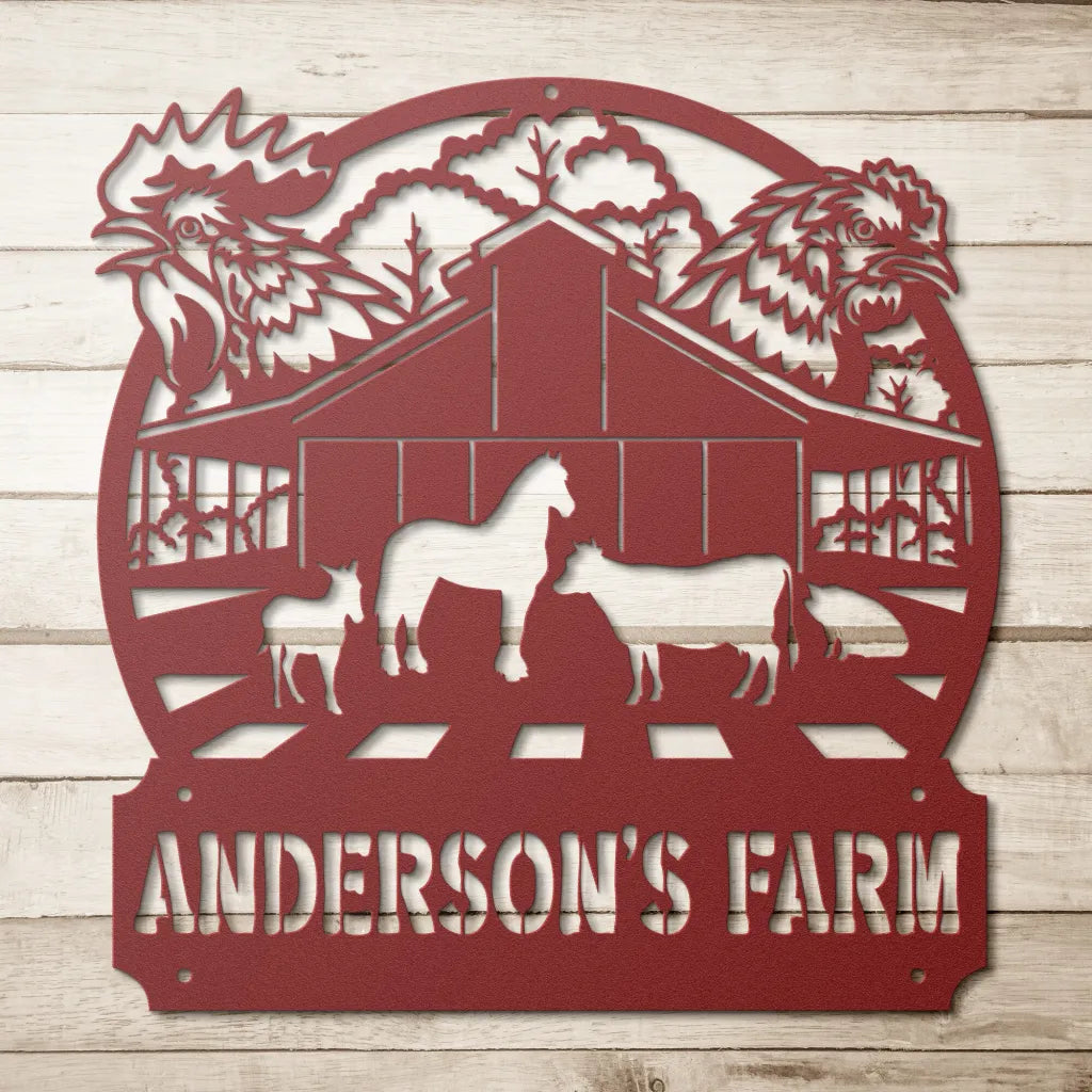 Custom Farm House Metal Wall Art Personalized Gifts For