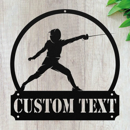 Custom Fencing Sign - Personalized Fencing Metal Wall Art -