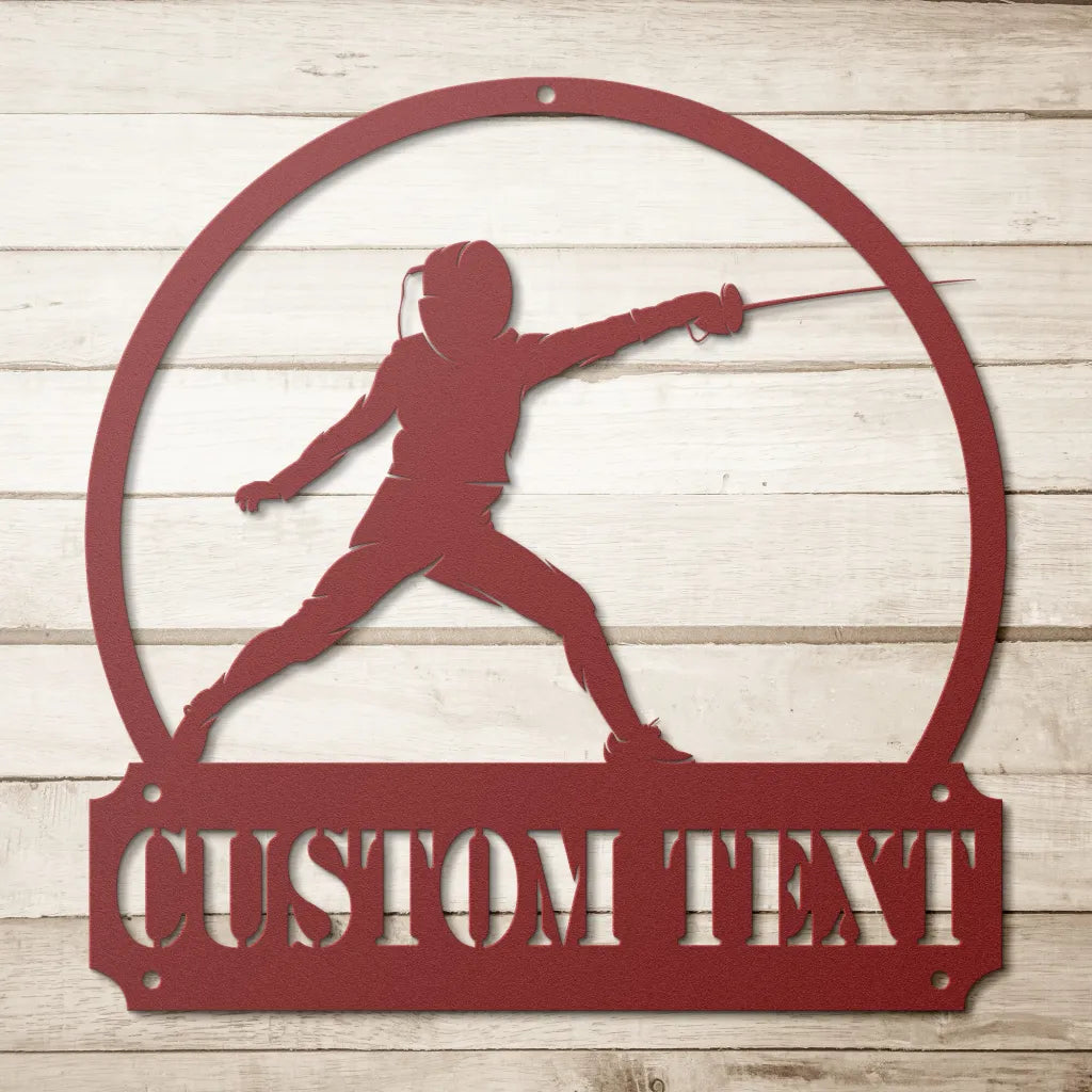 Custom Fencing Sign - Personalized Fencing Metal Wall Art -