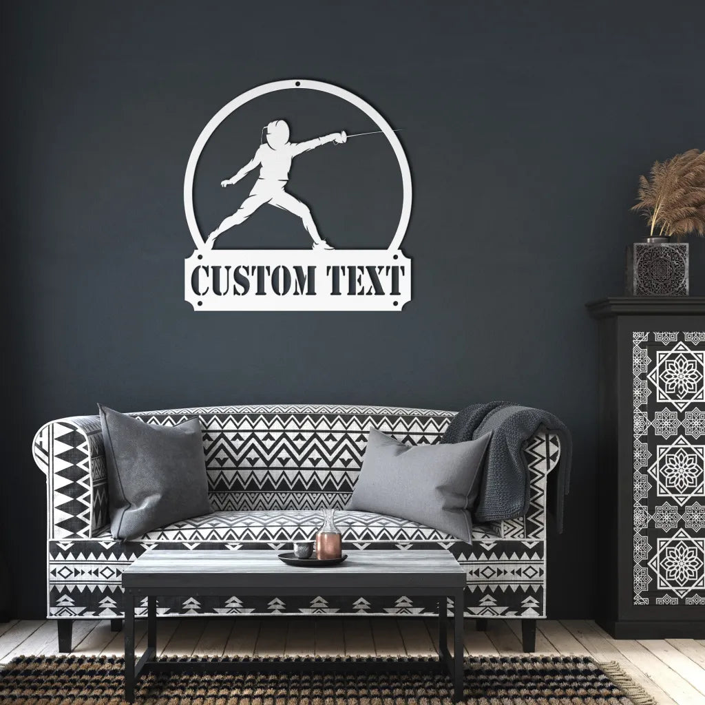 Custom Fencing Sign - Personalized Fencing Metal Wall Art -