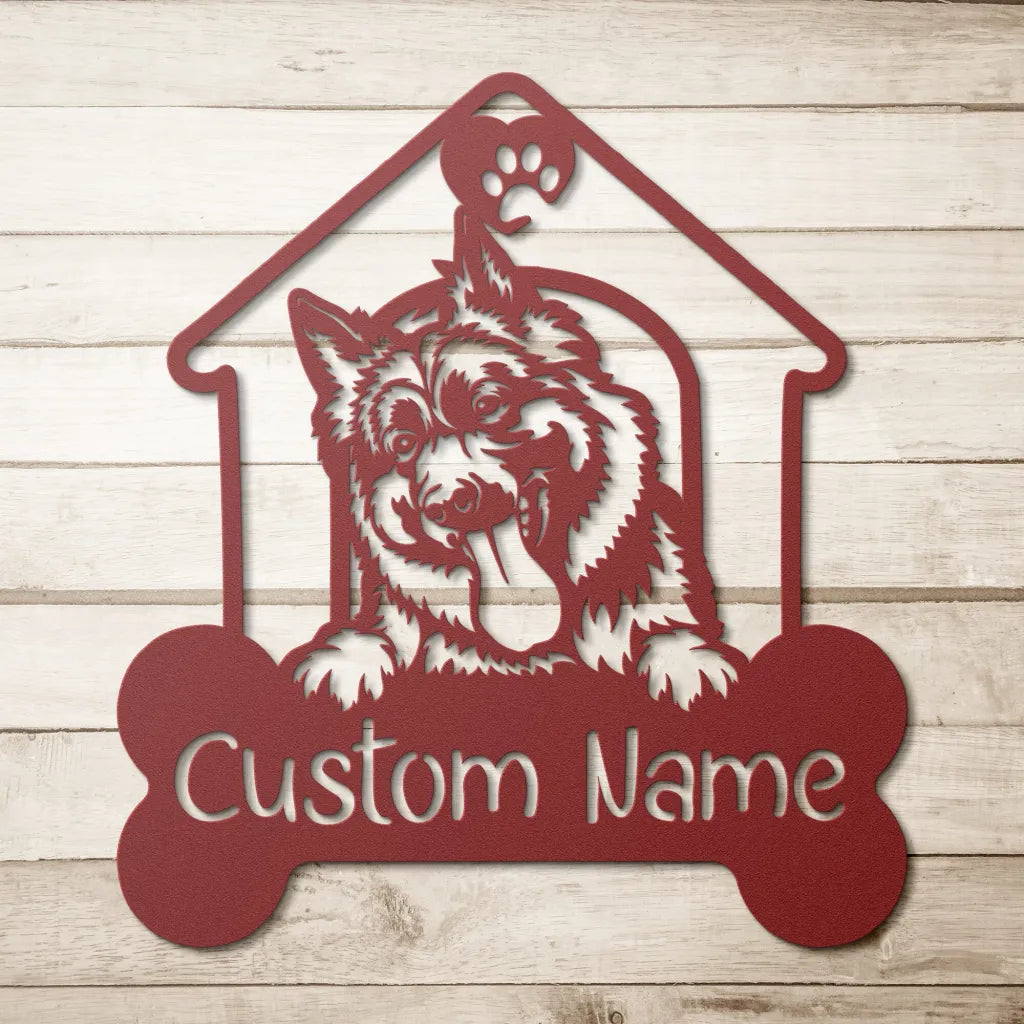 Custom German Shepherd Metal Art - Personalized Dog Name