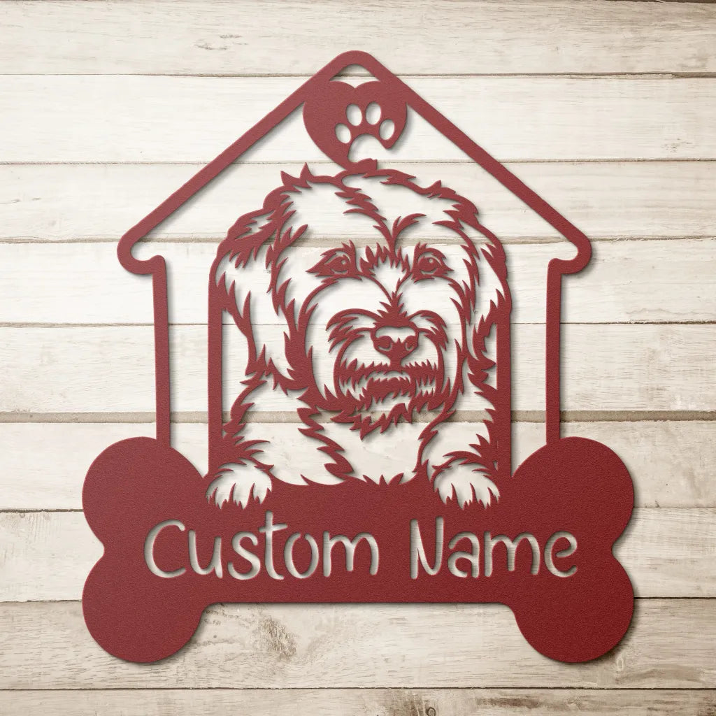 Custom Goldendoodle Metal Art - Personalized Dog Name Sign