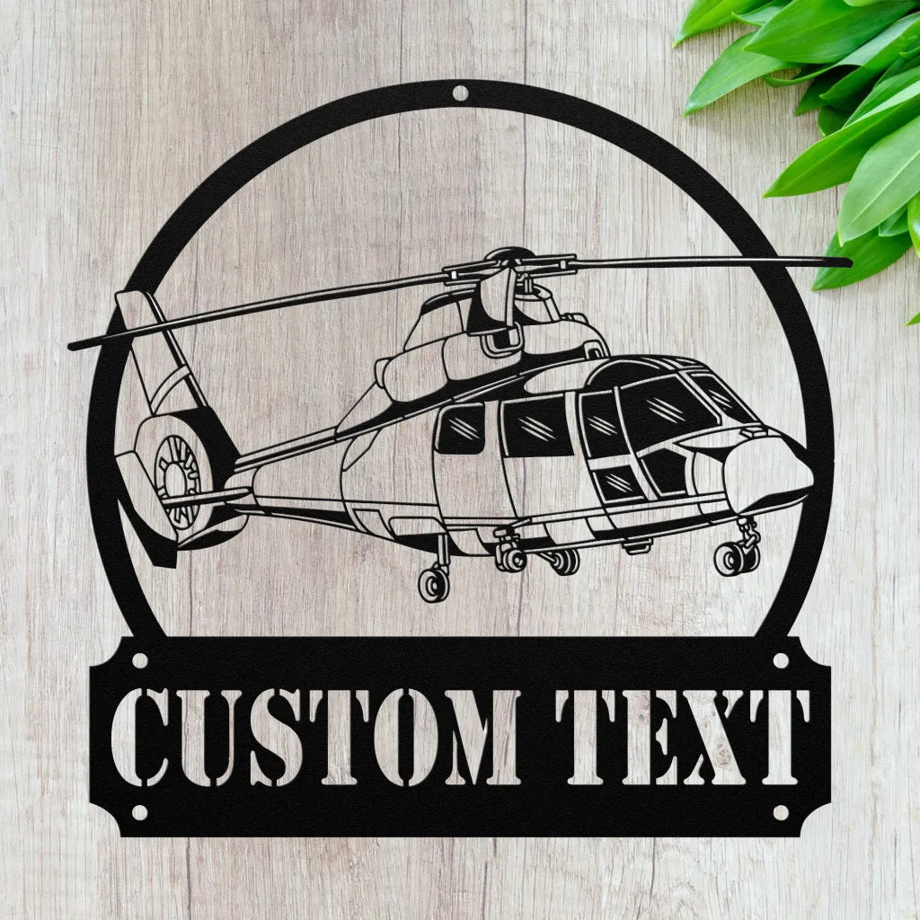 Custom Helicopter Metal Wall Art - Personalized Pilot Gifts