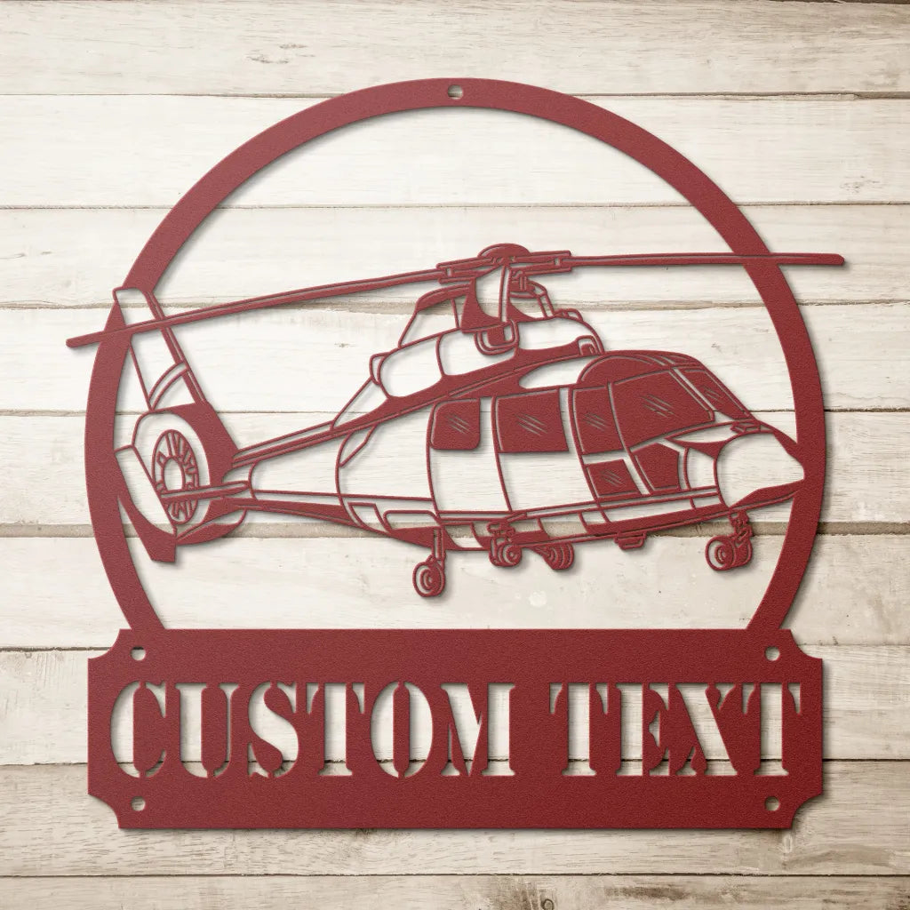 Custom Helicopter Metal Wall Art - Personalized Pilot Gifts