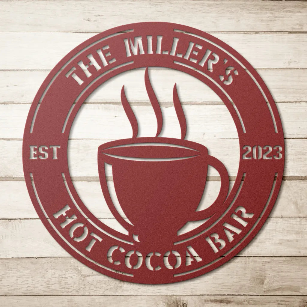 Custom Hot Cocoa Bar Sign - Personalized Hot Cocoa Gifts For