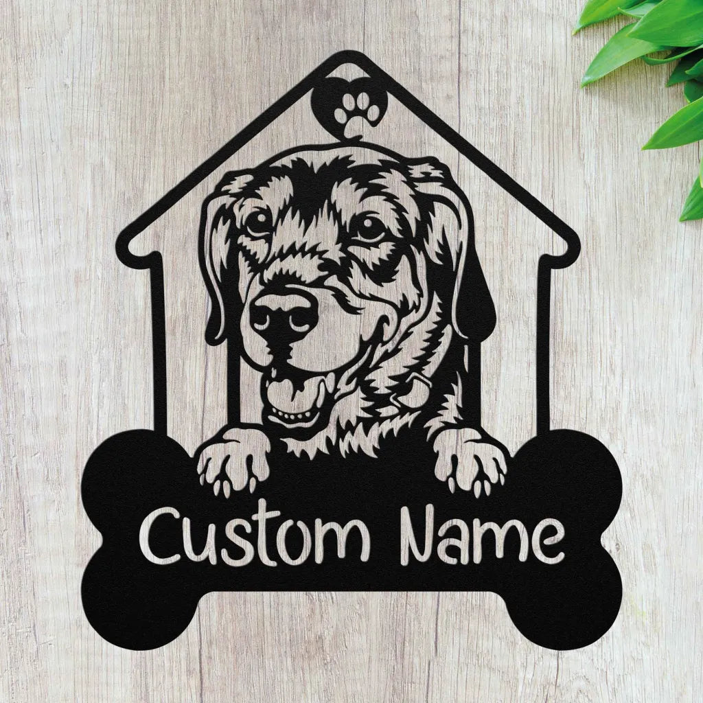 Custom Labrador Retriever Metal Art - Personalized Dog Name