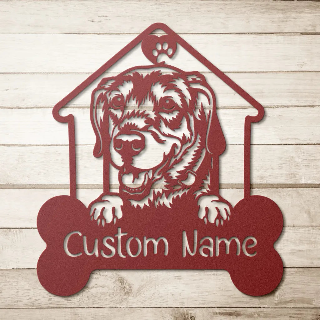 Custom Labrador Retriever Metal Art - Personalized Dog Name