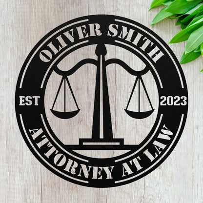 Custom Law Firm Metal Sign Lawyer Gift for Man And Woman -