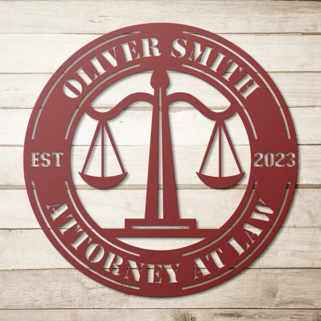 Custom Law Firm Metal Sign Lawyer Gift for Man And Woman -